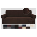Jiviner High Stretch Couch Covers For 3 Cushion Couch 1-Piece Jacquard Elastic Sofa Slipcovers Anti Slip Sofa Cover With Elastic Bottom Furniture Protector For Kids Pets (Sofa, Coffee)