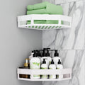 Satpurush Plastic Bathroom Accessories Kitchen Shelf Wall Holder Storage Rack Organizer Box Strong Adhesive Sticker Shower Corne