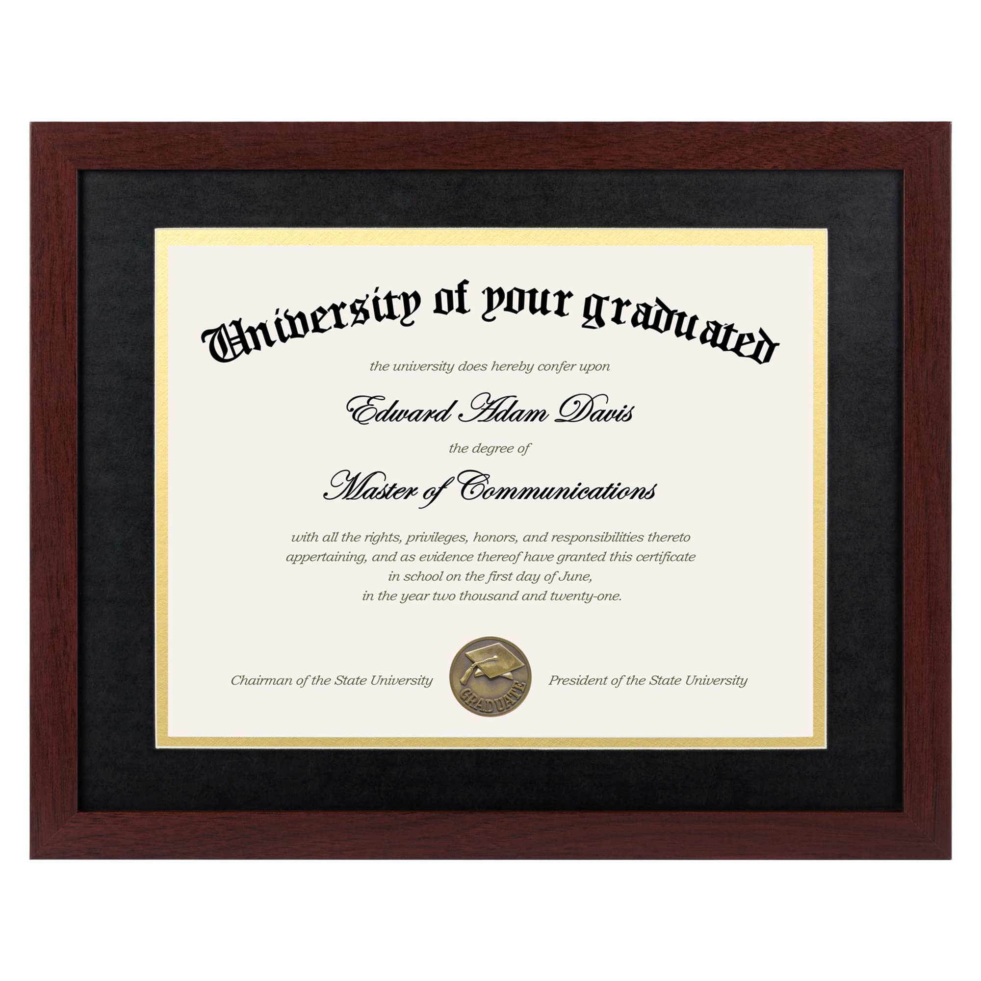 upsimples 11x14 Diploma Frame Certificate Degree Document Frame with High Definition Glass, 1 Pack Diploma Frames 8.5 x 11 with 