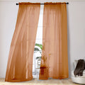 Ovzme 2 Panels Solid Color Orange Sheer Curtains 96 Inches Long, Elegant Window Voile Panels/Draperies/Treatment For Living Room