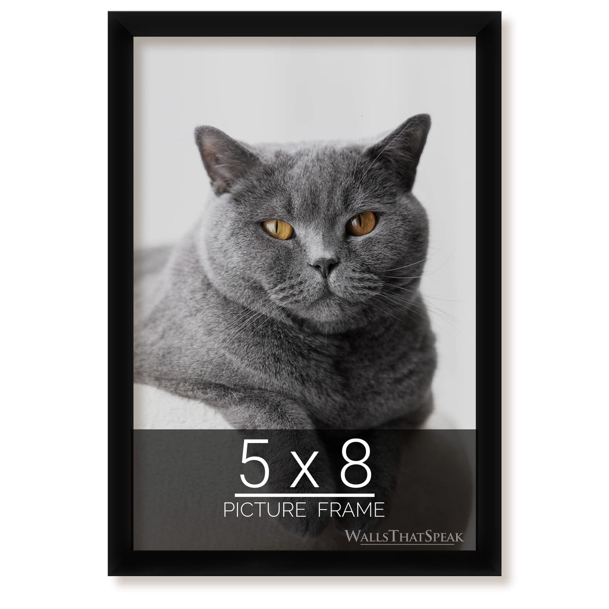 wallsthatspeak 5x8 Black Picture Frame for Puzzles Posters Photos or Artwork