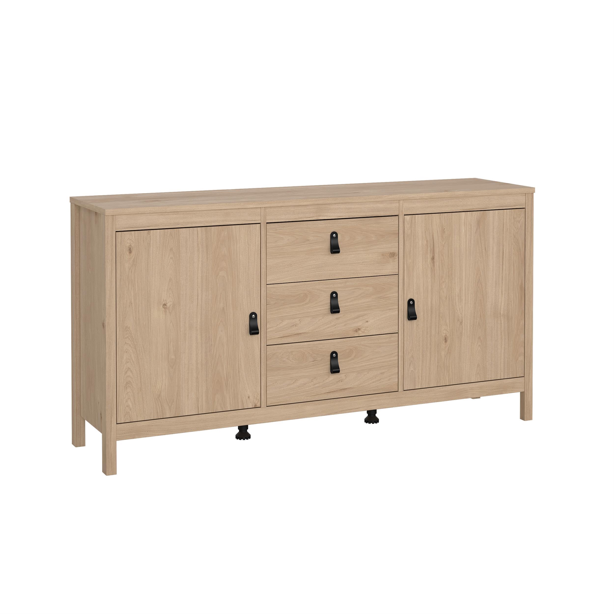 Madrid 59-inch Wide 3-Drawer and 2 Door Sideboard, Jackson Hickory