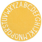 Topotdor Round Kids Play Rug Alphabet Nursery Area Rug Extra Large Soft Crawling Play Mat For Children Toddlers Bedroom (47 Inch, Yellow)