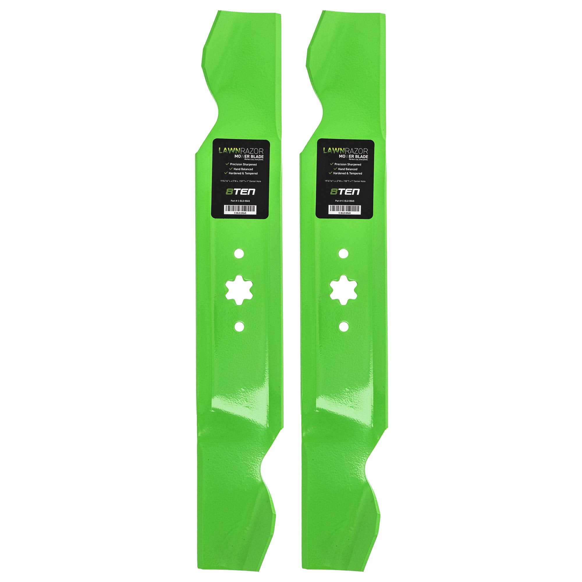 8Ten Lawnrazor Blade Set For Cub Cadet Mtd Troy Bilt 38 Inch Deck 742-0610 742-0610A 942-0610 942-0610A (High-Lift)