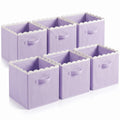Yalikop 6 Pcs Purple Scalloped Cube Storage Bins 11 Inch Fabric Basket