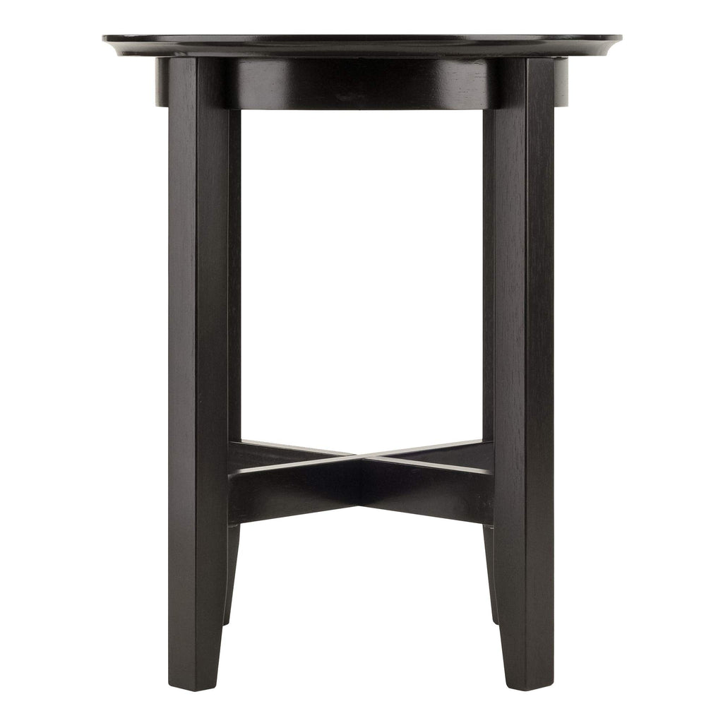 Ergode Deluxe Wood Sasha Accent Table | Sleek Curved Design | Ample Storage | Black Finish | Multiple Finishes Available | Assembly Hardware Included | 20' W x 20' D x 27' H (92118-VV)
