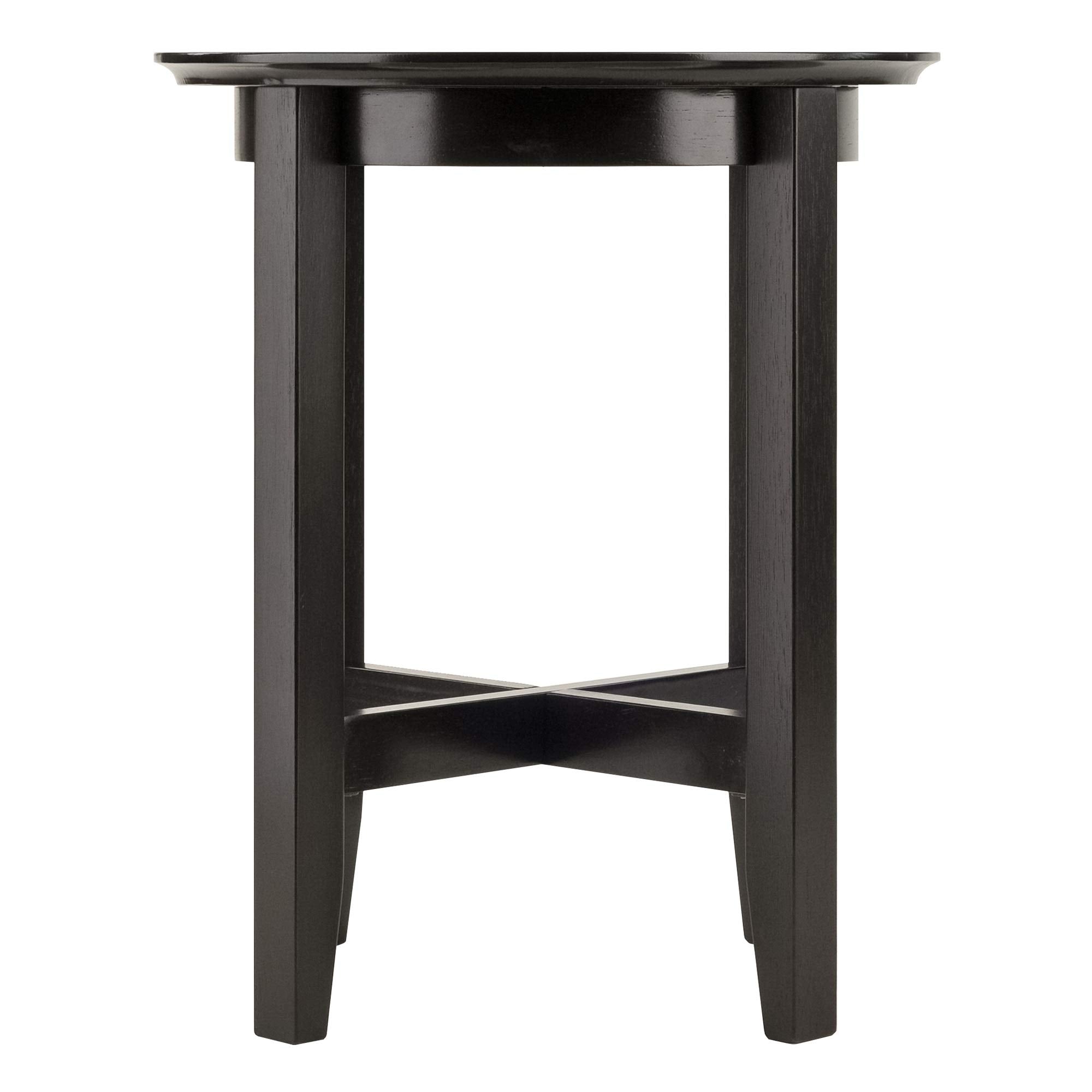 Ergode Deluxe Wood Sasha Accent Table | Sleek Curved Design | Ample Storage | Black Finish | Multiple Finishes Available | Assembly Hardware Included | 20' W x 20' D x 27' H (92118-VV)