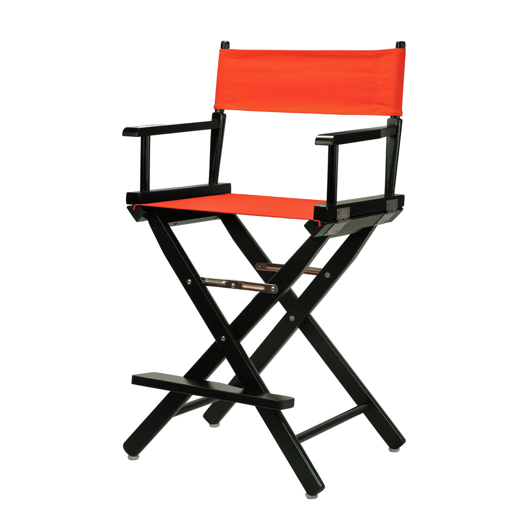 Casual Home 24" Director's Chair Black Frame-with Orange Canvas, Counter Height