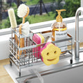 HapiRm Sponge Holder for Kitchen Sink - Self-draining Sink Caddy with Smiley Face and Brush Holder, Stainless Steel Kitchen Orga