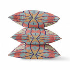 HomeRoots Red Orange Indigo Red Indigo Cosmic Circle Boho Suede Throw Pillow