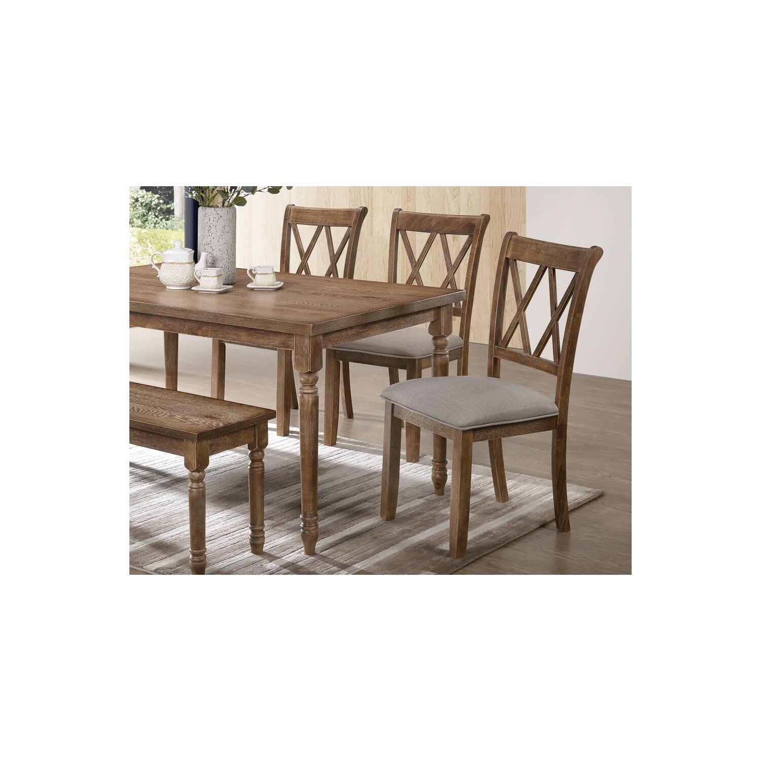 Best Master Luxembourg Solid Wood Dining Side Chair In Natural Oak (Set Of 2)