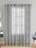 STITCHNEST Linen Textured Sheer Curtains, Semi Transparent & Light Filtering Door Curtains with Tieback and Eyelets, Pack of 2 (