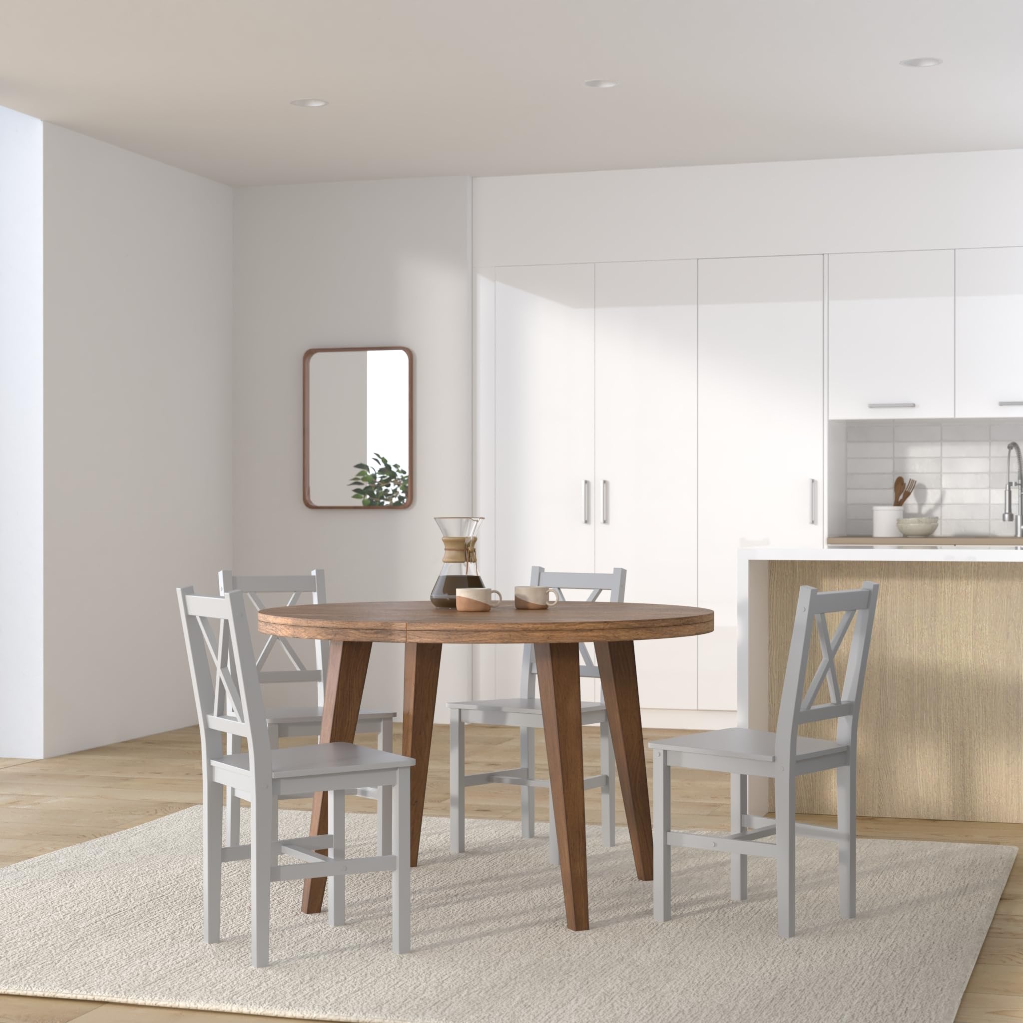 vidaXL Dining Room Chairs, Set of 2, Dining Room Chairs with Backrest, Dining Chair, Kitchen Chair for Dining Room, Kitchen, Wooden Chair, White Pine Wood