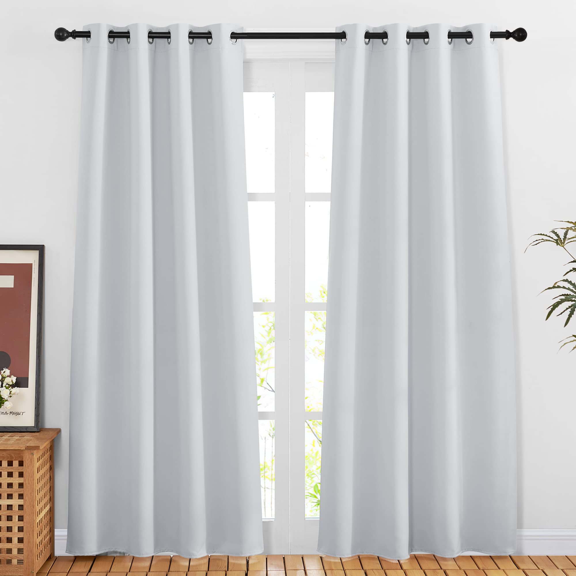 Nicetown Room Darkening Privacy Doorway Curtains - Grommet Thermal Insulated Light Blocking Window Treatments For Bedroom/Living