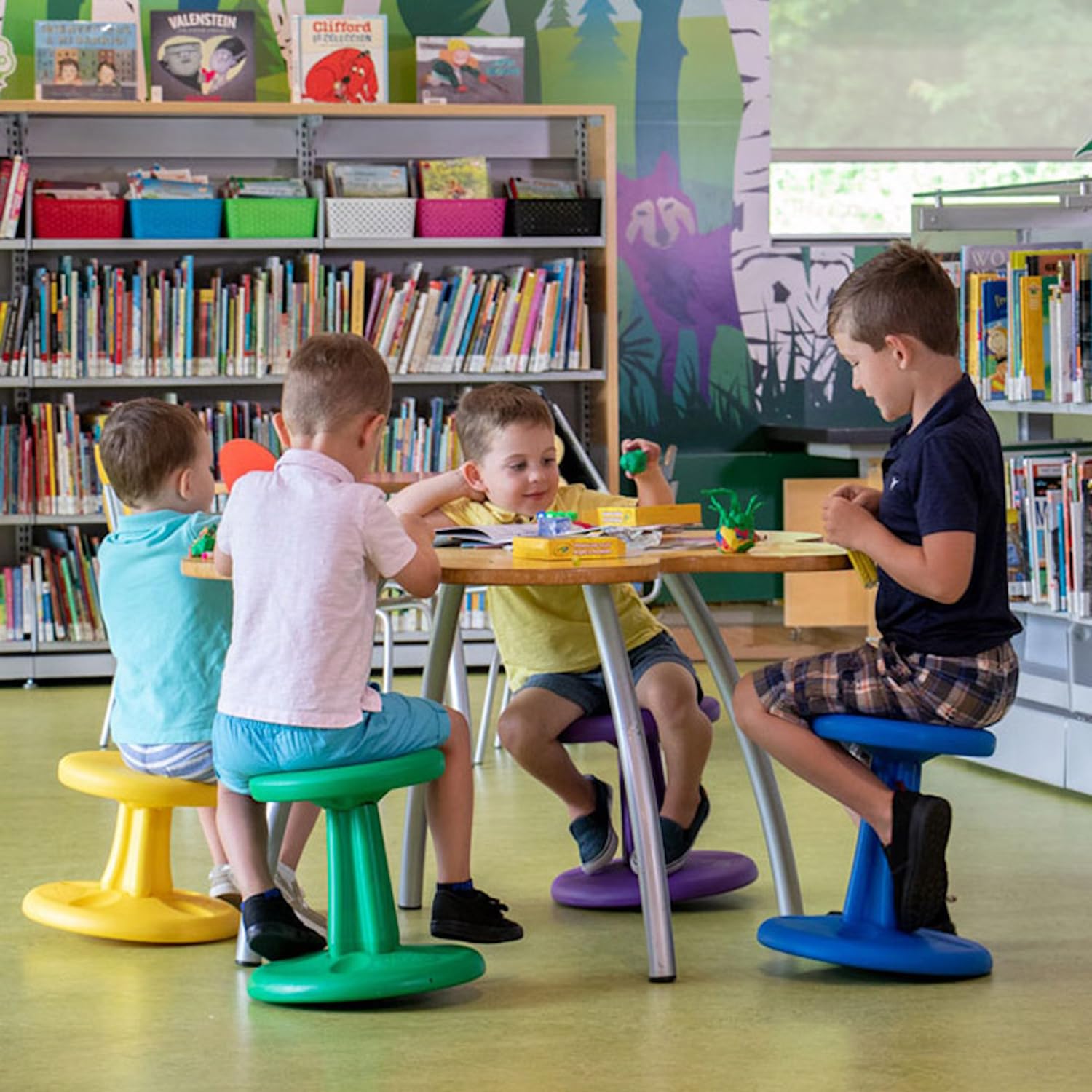 KORE Design Wobble Stool Chair, Girls + Boys Kid Desk Stools, Ergonomic Small Office Chairs, Flexible Seating for Active Kids, ADD/ADHD, Classroom, School, Home, Preschool (12in), Age 4-5 yrs, Teal