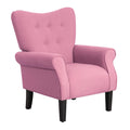 Mellcom Mid Century Wingback Arm Chair,Modern Upholstered Fabric High Back Accent Chair With Wood Legs,Upholstered Single Sofa C