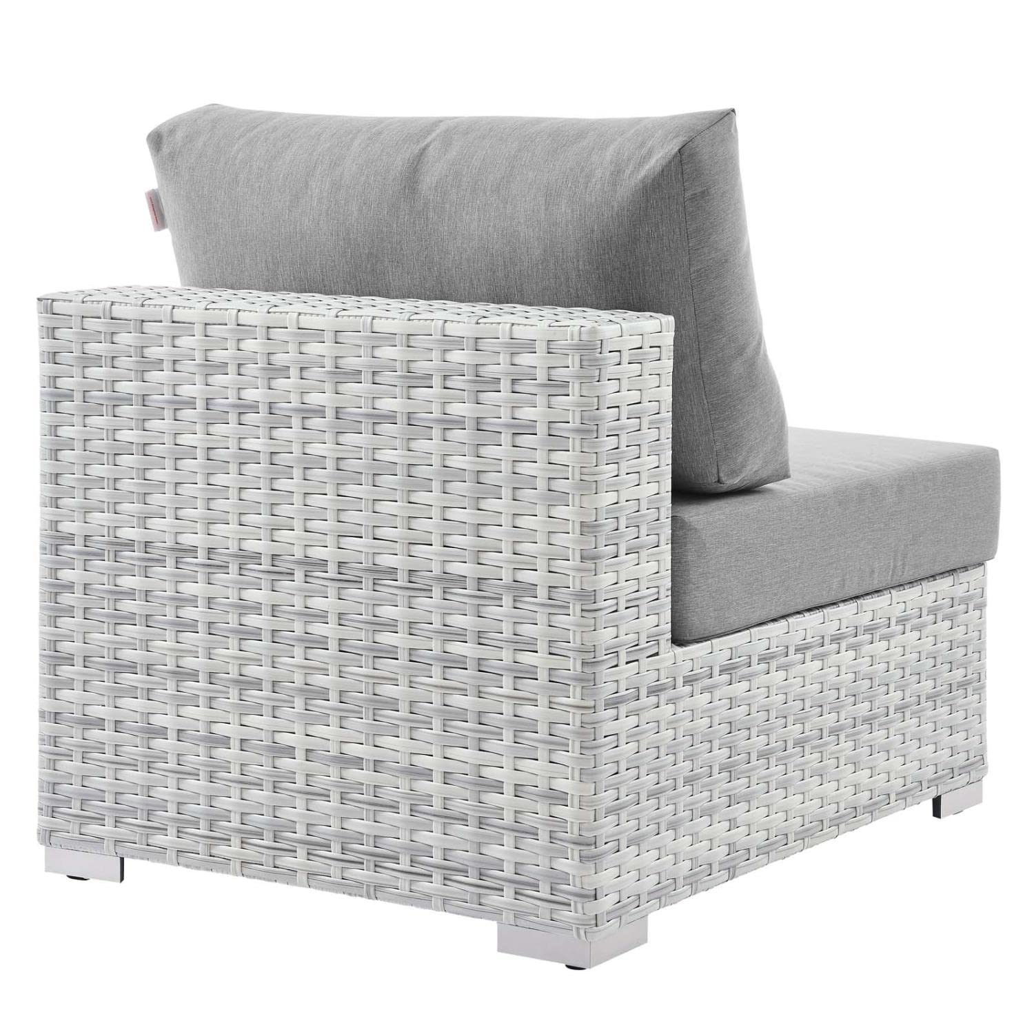 Modway EEI-4298-LGR-GRY Convene Outdoor Patio Chair Armless, Light Gray Gray