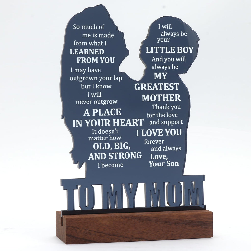 Mom Gifts For Mothers Day From Son, Birthday Gifts For Mom From Son, Mothers Day Sign Gifts For Mom From Son, Acrylic Hug Sign