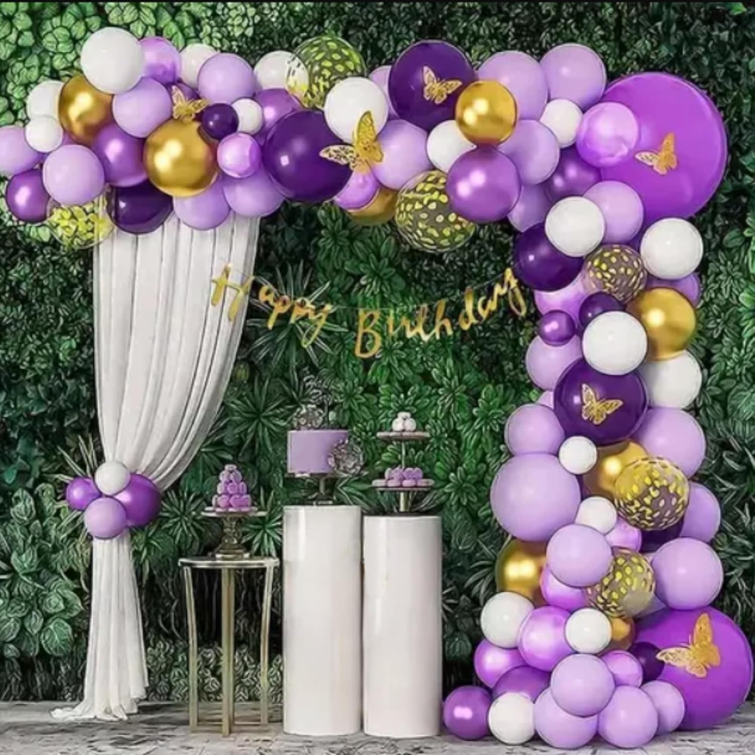 Birthday Decoration Combo Pack | Balloon Arch Kit With Foil Backdrop, Rainbow Balloons & Banner | Party Decor For Baby Boys, Gir