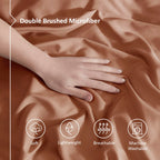 Nestl Rust Duvet Cover Queen Size - Soft Double Brushed Queen Duvet Cover Set, 3 Piece, With Button Closure, 1 Duvet Cover 90X90