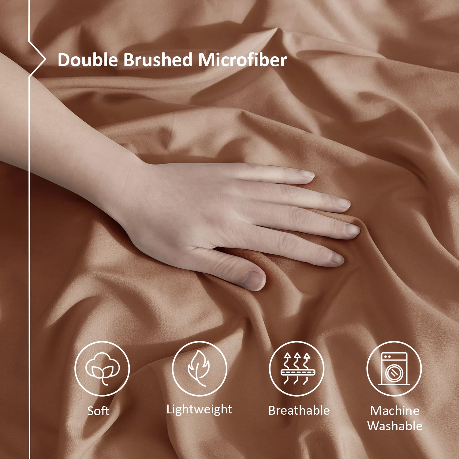 Nestl Twin Duvet Cover Set - Soft Double Brushed Rust Duvet Cover Twin/Twin Xl, 2 Piece, With Button Closure, 1 Duvet Cover 68X9