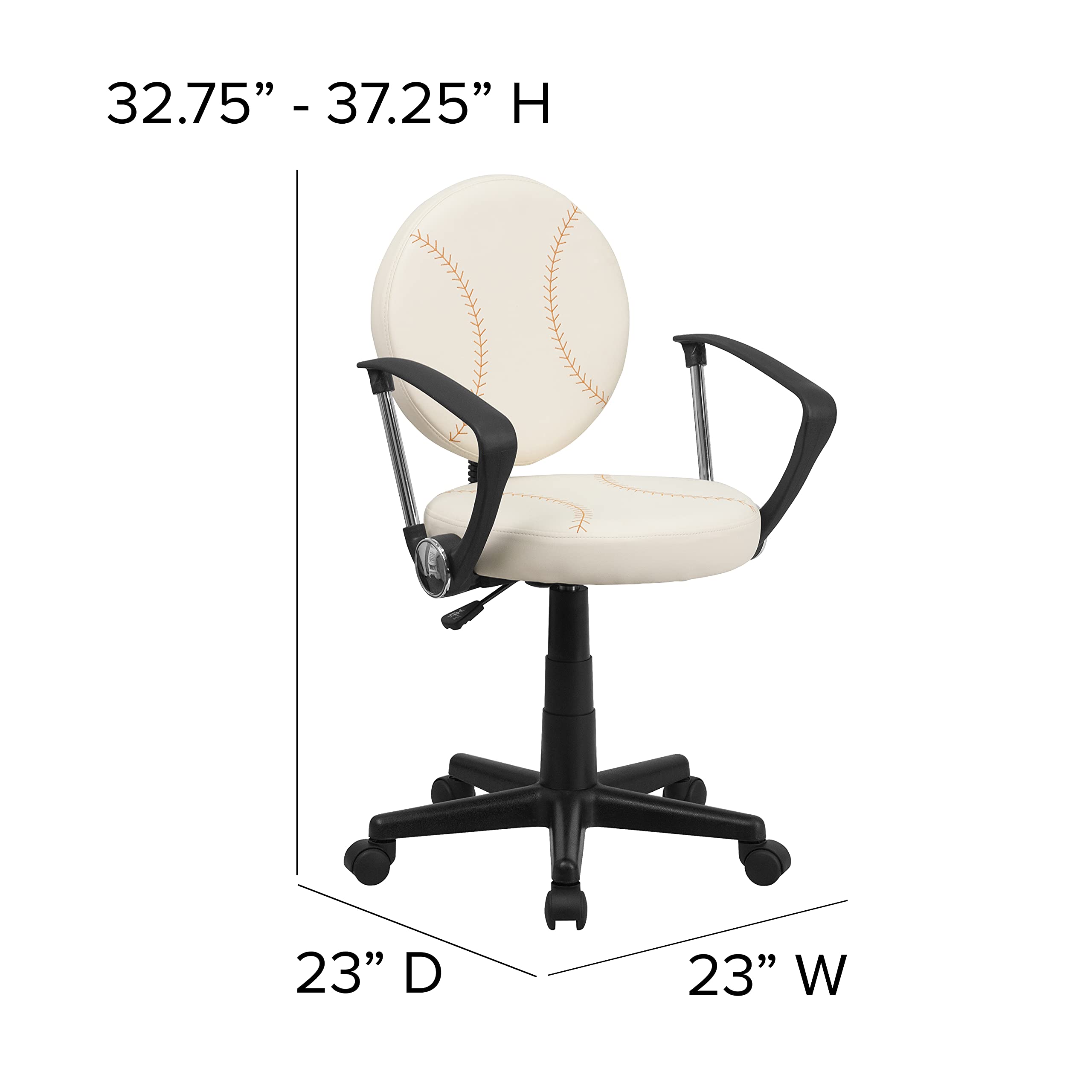 Flash Furniture Jonathan Baseball Swivel Task Office Chair with Arms