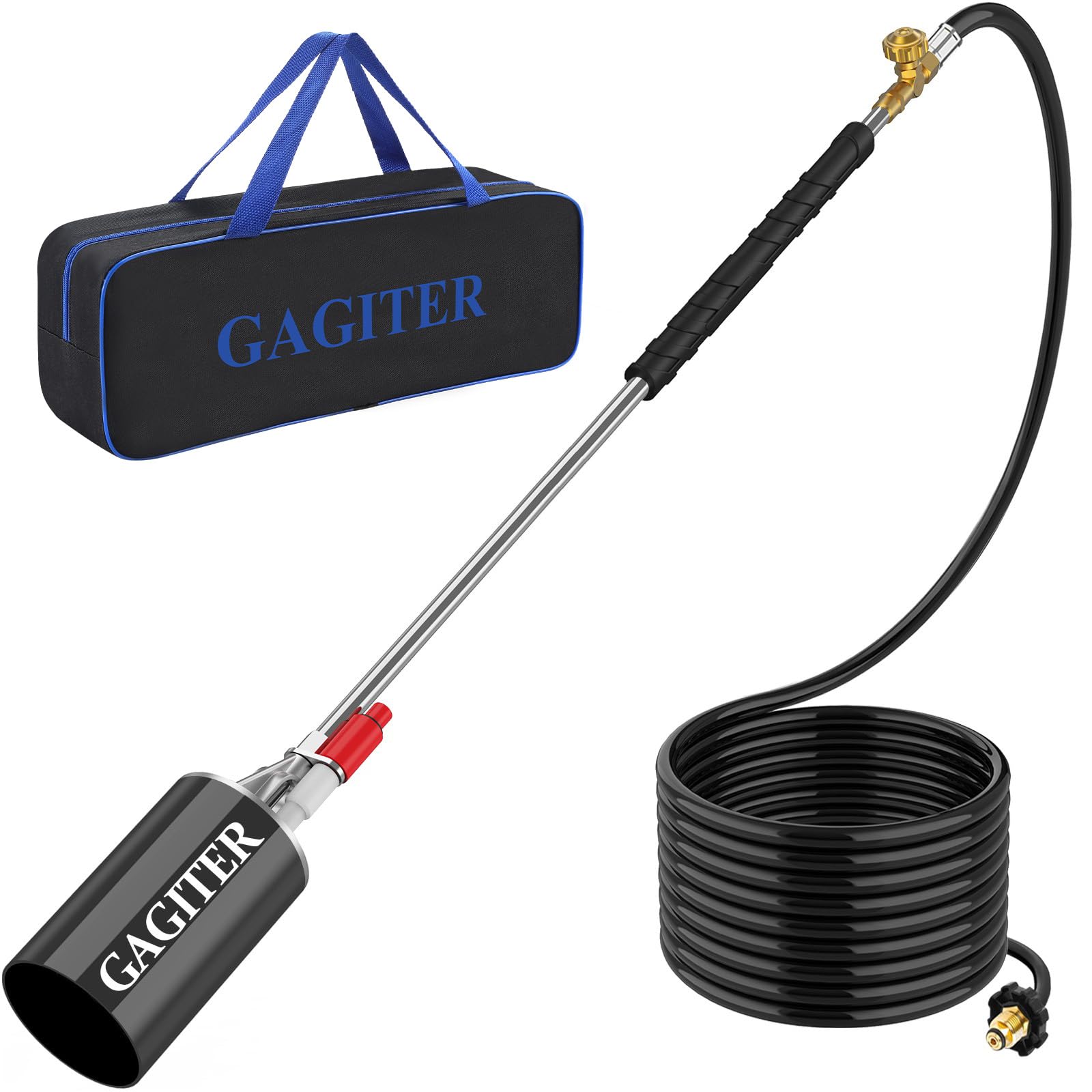 Propane Torch Weed Burner Kit,Blow Torch High Output 2,400,000 Btu With Storage Bag,Heavy Duty Flamethrower With Self Igniter An