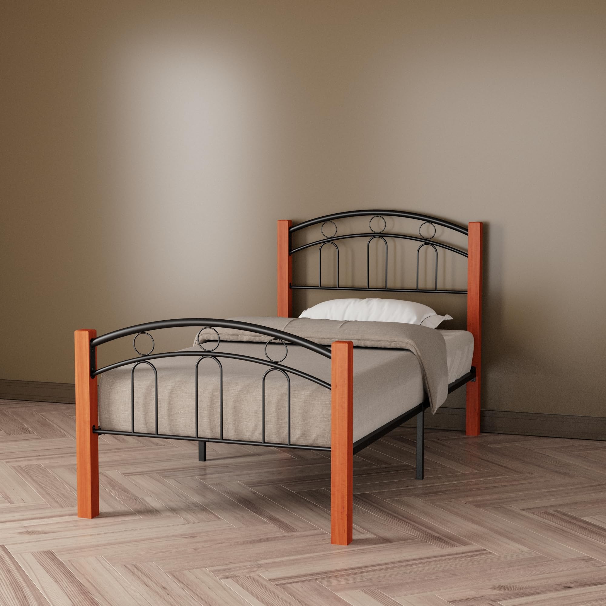 Woodpeckers Furniture And Mattress Hercules Bed Frame with Solid Wood (Twin)