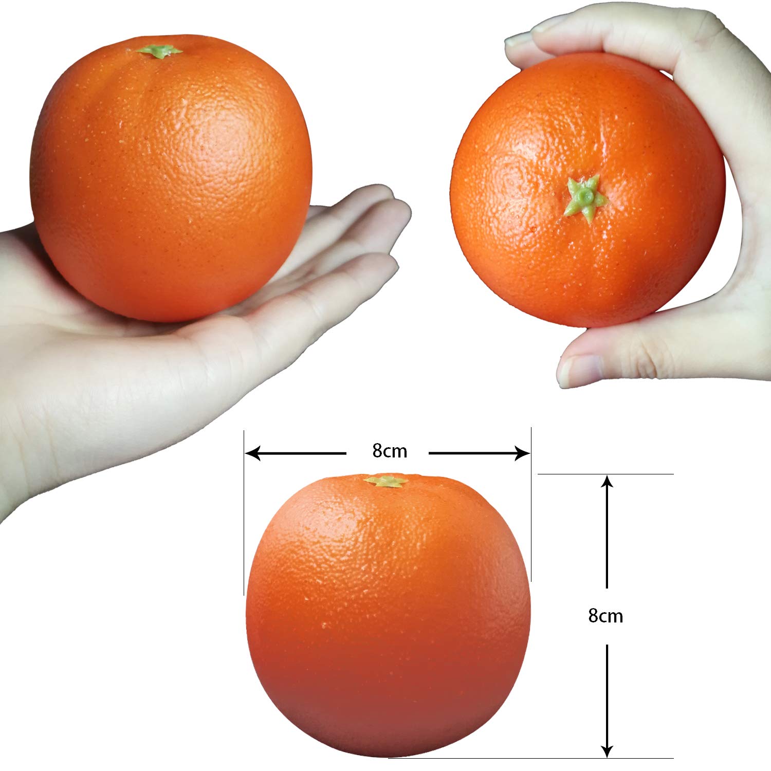 D-Seven 6Pcs Fake Orange Artificial Fruit Faux Orange For Home Shop Office Hotel Supermarket Props Or Decoration
