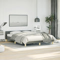 vidaXL Fabric Bed Frame Platform Bed, Scandinavian Style/Slats Support/No Box Spring Needed/Without Mattress/Easy Assembly, Dark Grey Queen Bed