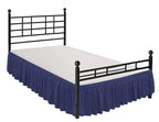 Biscaynebay Wrap Around Bed Skirts With Split Corners For Queen Beds 18' Drop, Navy Elastic Dust Ruffles Easy Fit Wrinkle & Fade Resistant Silky Luxurious Fabric Solid Machine Washable