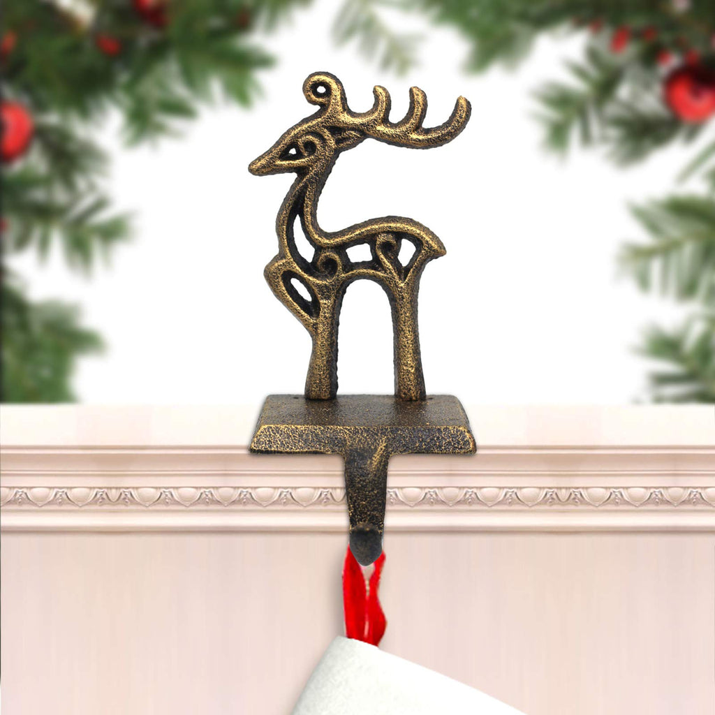 Ppnzqaut Retro Christmas Stocking Holders 4-Pack Indoor Christmas Stocking Hangers For Mantel Fireplace Christmas Decorations St