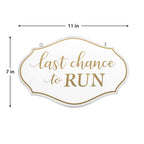 Lillian Rose Flower Girl Ring Bearer To Run Sign, 0.75'X11.75'X7.75', White