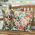 Pyonic Outdoor Pillows Cover Pack Of 2 Floral Waterproof Throw Pillow Covers 18X18 Inch Outdoor Pillows For Patio Furniture Gard