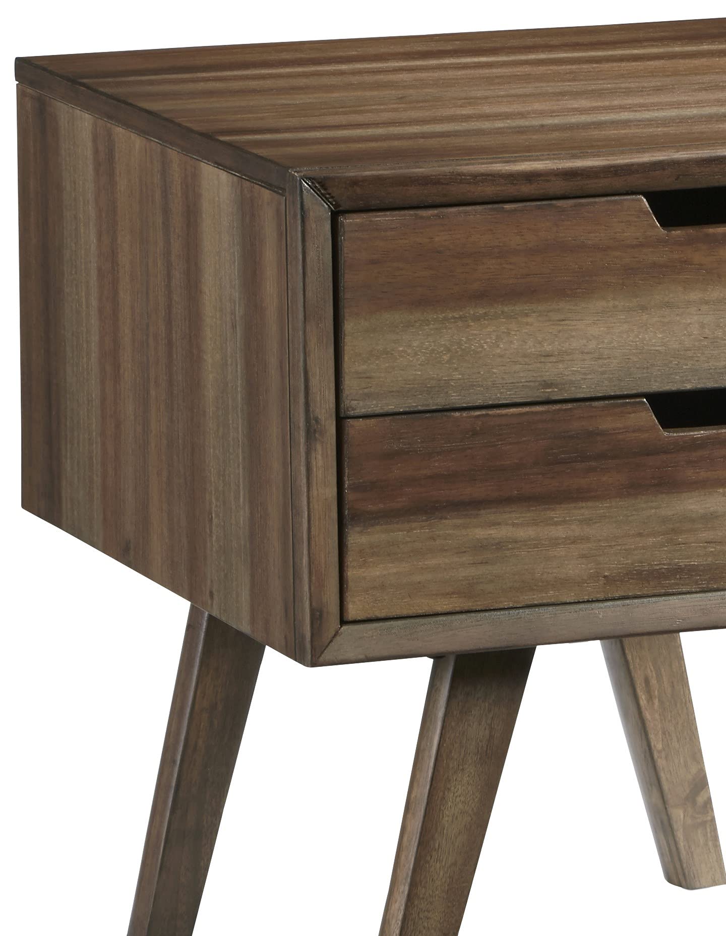 Progressive Furniture Bungalow End Table with Drawers, Brown/Caramel