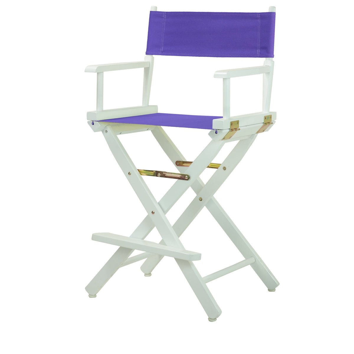 Casual Home 220-01/021-41 Temporary Seating Director Chair 24&quot; - Counter Height Whiteframe/Purple Canvas