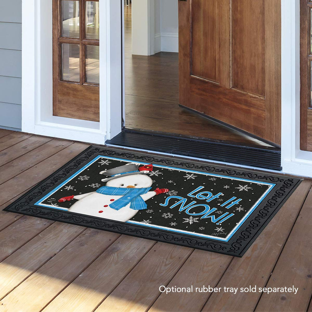 Briarwood Lane Jolly Winter Snowman Doormat Primitive Let It Snow Indoor/Outdoor 30' X 18'