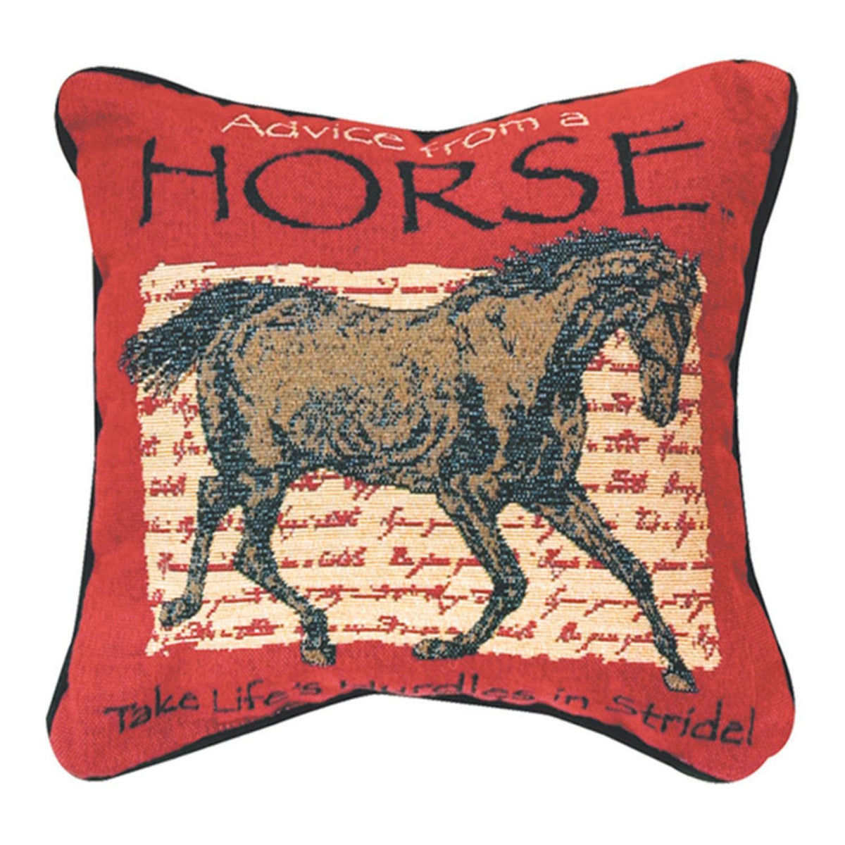 Manual Western Decor Collection Reversible Throw Pillow, 12.5 X 12.5-Inch, Advice From A Horse X Your True Nature
