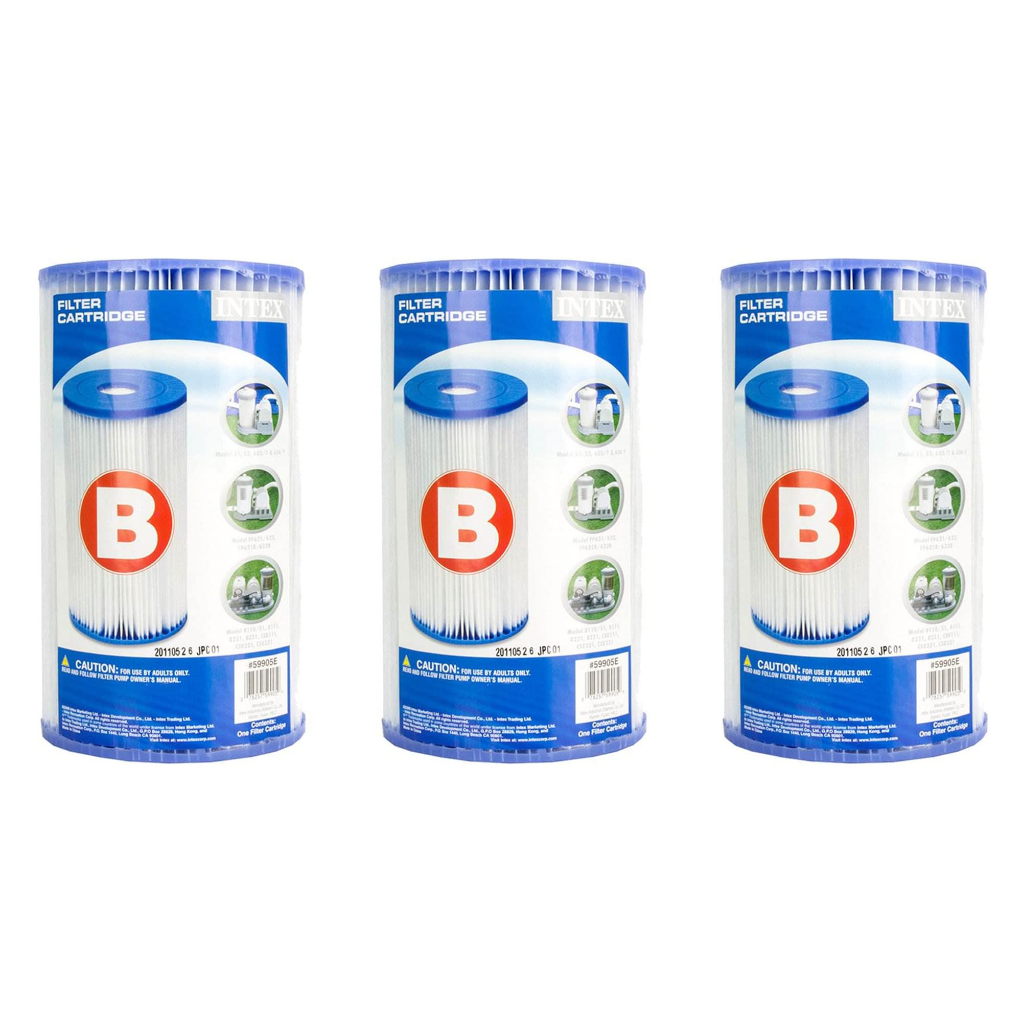 Intex 290005E/59905 5.75' Diameter X 10' Swimming Pool Dacron Material Easy Set Type B Replacement Filter Pump Cartridge Acces