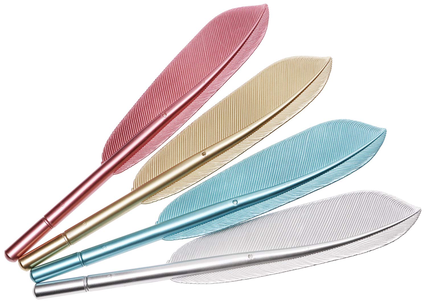 Penta Angel Feather Pens 4Pcs Creative Rollerball Pens Artificial Wing Feather Ballpoint Gel Ink Pens Gift Set For Office School