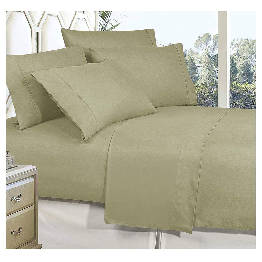Elegance Linen Wrinkle Resistant Luxury 6-Piece Bed Sheet Set - 1500 Thread Count Egyptian Quality Silky Soft Sheet Set - King, 