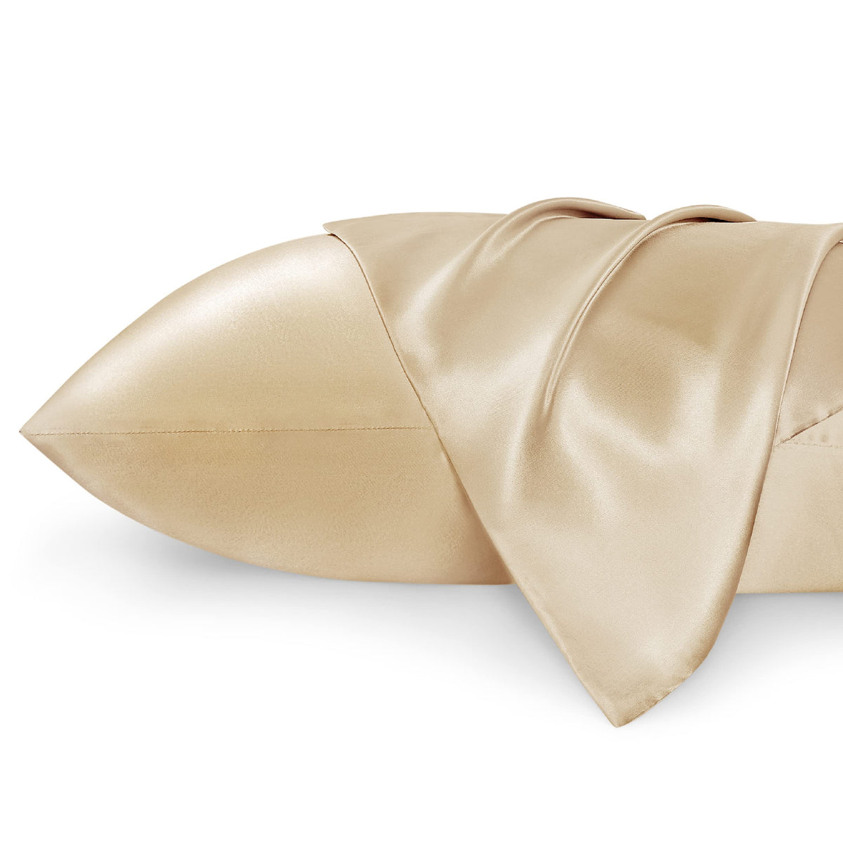 Bedsure Satin Pillowcase For Hair And Skin Queen - Champagne Gold Silk Pillowcase 2 Pack 20X30 Inches - Satin Pillow Cases Set O