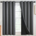 Simplehome 100% Blackout Curtains For Bedroom,Thermal Insulated Grommet Window Drapes Room Darkening Grey Curtains For Living Ro