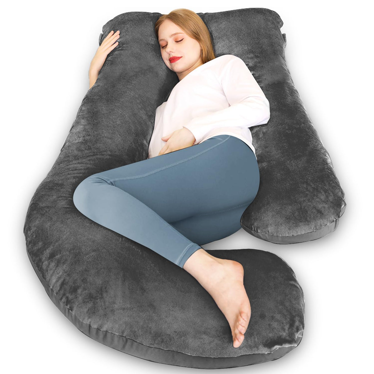 Chilling Home Pregnancy Pillow, U Shaped Pregnancy Pillows For Sleeping Full Body Pillow Maternity Pillow For Pregnant Women 58