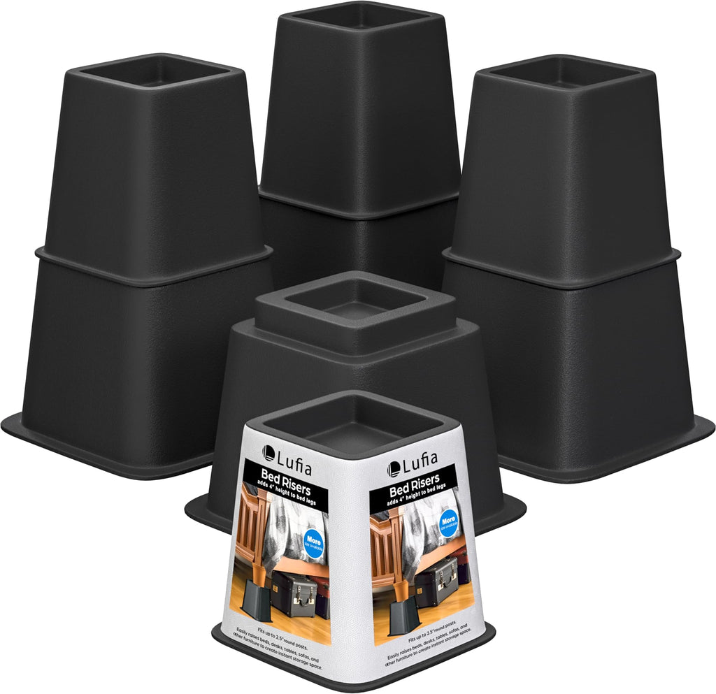 Lufia Bed Furniture Risers Heavy Duty, Elevation in Heights 8, 5 or 3 Inch, Adjustable Furniture Risers for Sofa, Table, Couch, 