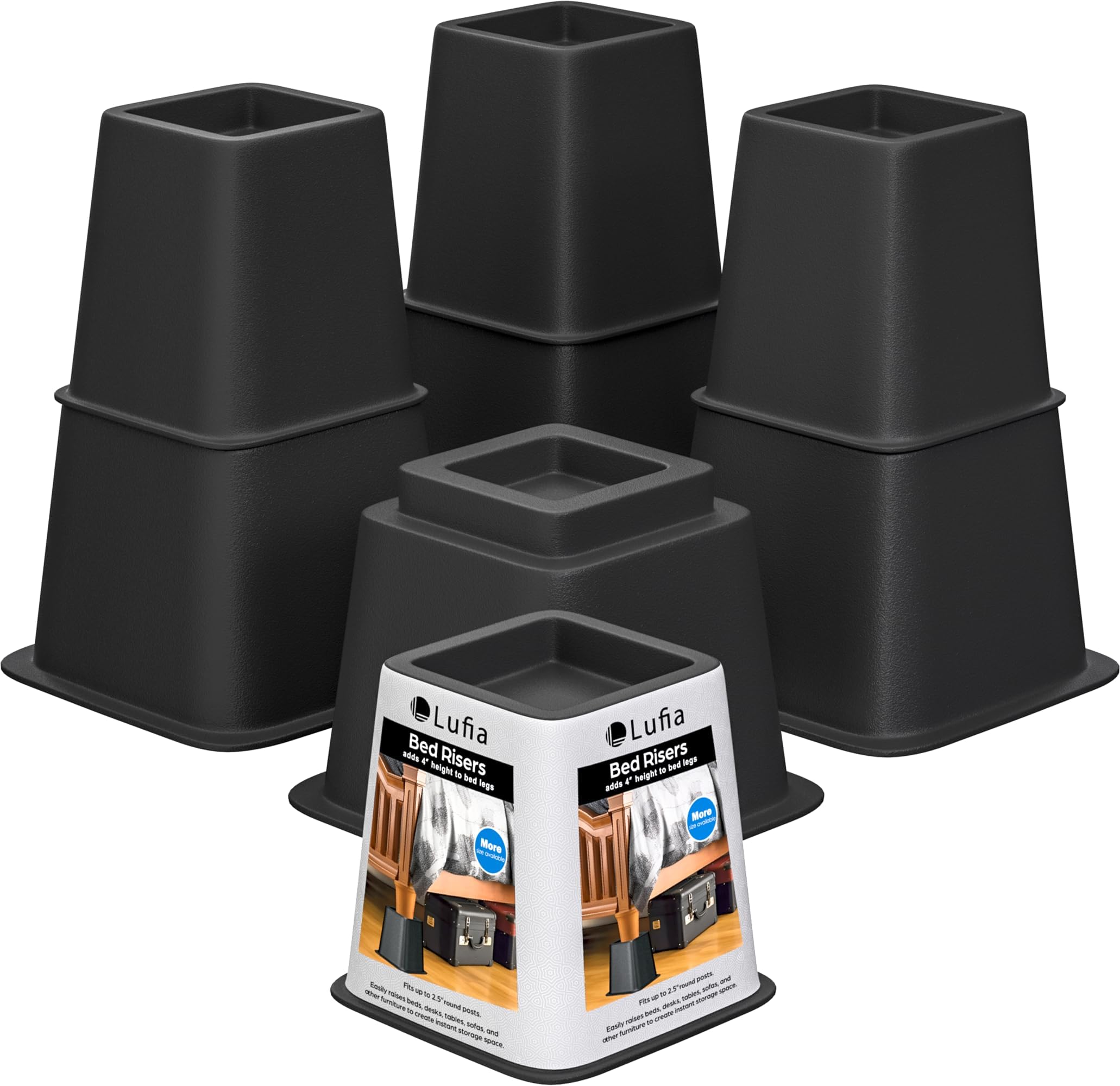 Lufia Bed Furniture Risers Heavy Duty, Elevation in Heights 8, 5 or 3 Inch, Adjustable Furniture Risers for Sofa, Table, Couch, 