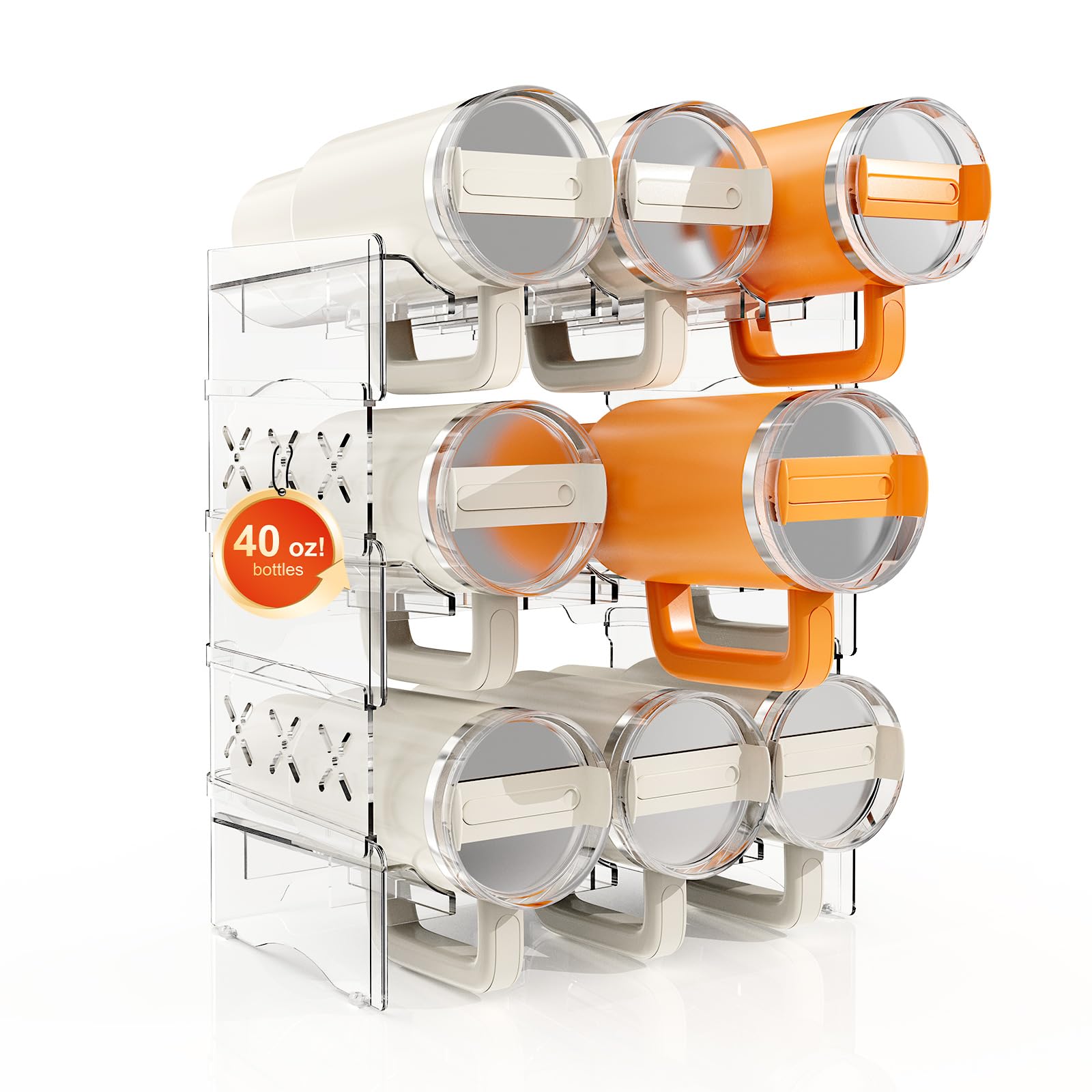 Jyps Water Bottle Tumbler Organizer, Stackable Stanley 40Oz With Handle Cup Organizer, Large Water Bottle Holder Stanley Cup Acc