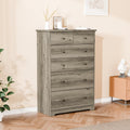 VINGLI Tall Dresser, Rustic Grey Dresser 6 Drawer Chest of Drawers, Wood Gray Dressers for Bedroom, Hallway, Home Office, 31.5 W