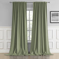 DUALIFE Light Sage Green Curtains 120 Inches Long Back Tab/Rod Pocket Room Darkening Curtain Panels Window Drapes Light Blocking