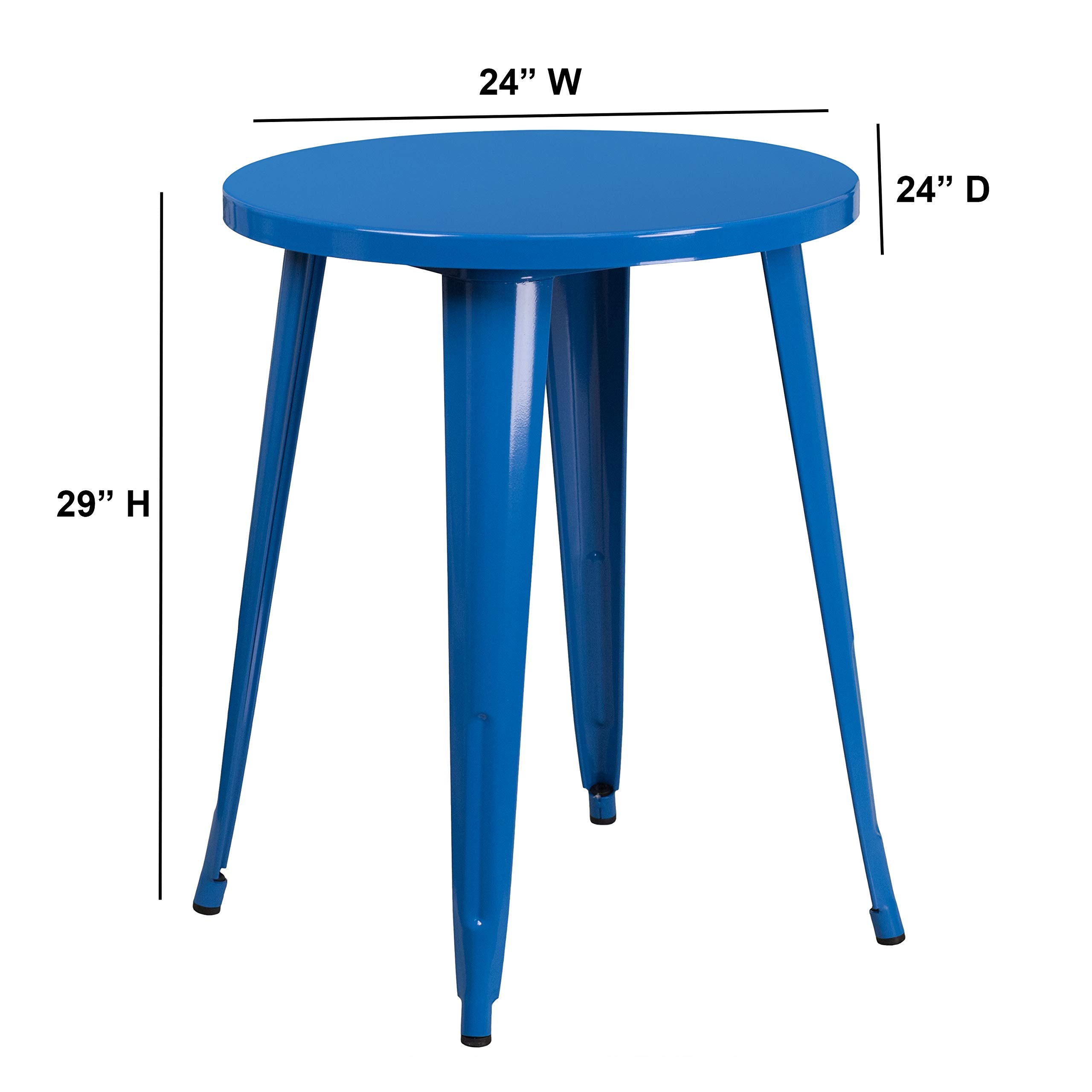 Flash Furniture Webb Commercial Grade 24&quot; Round Blue Metal Indoor-Outdoor Table